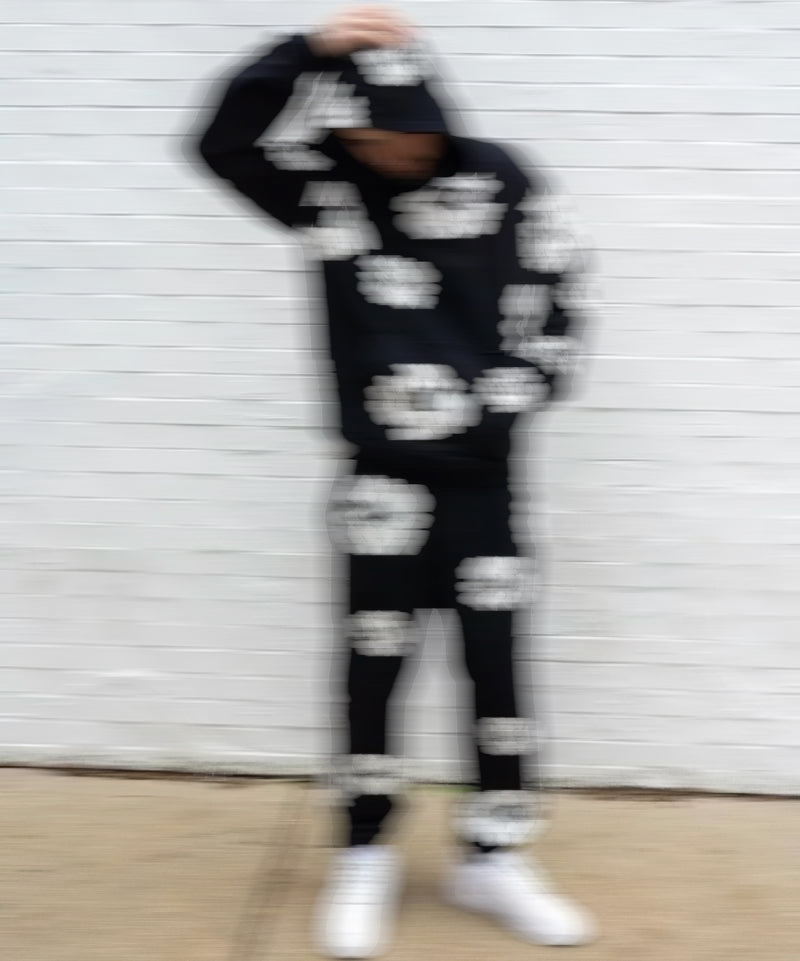 Vintage Cotton Wreath Hoodie – Black (Exclusive Drop)