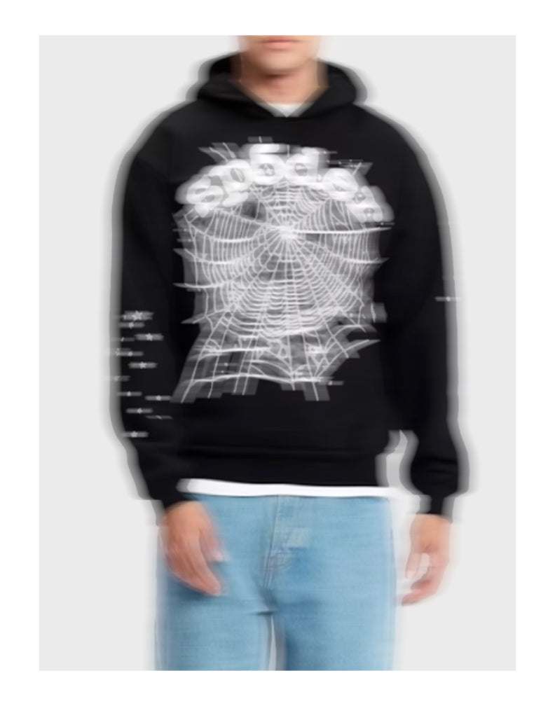 Premium Web Graphic Hoodie – (Black)